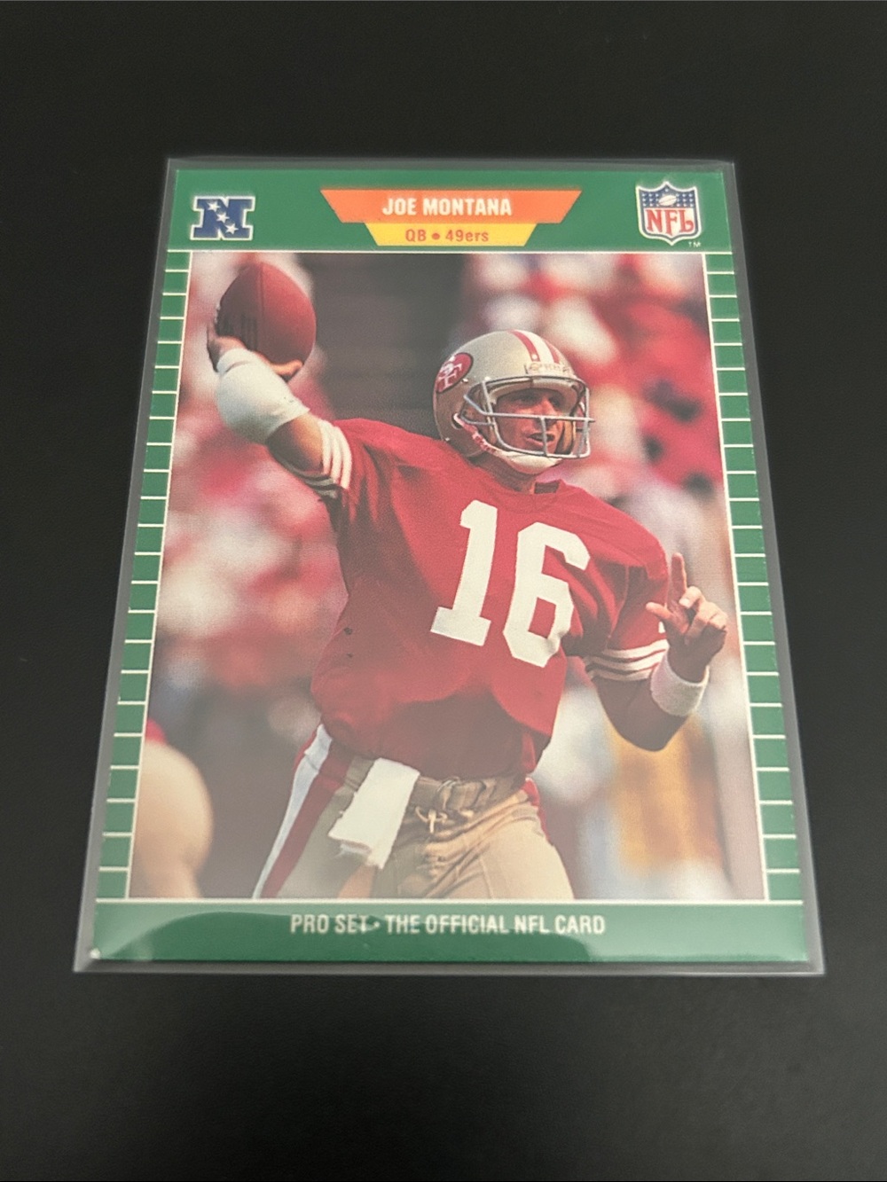 NFL Joe Montana #16 Card - Red and Green
